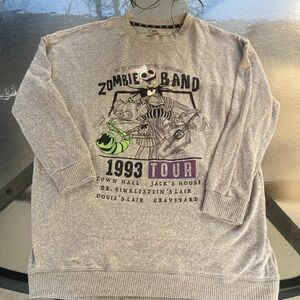 Disney Gray Zombie Band Crewneck Sweater